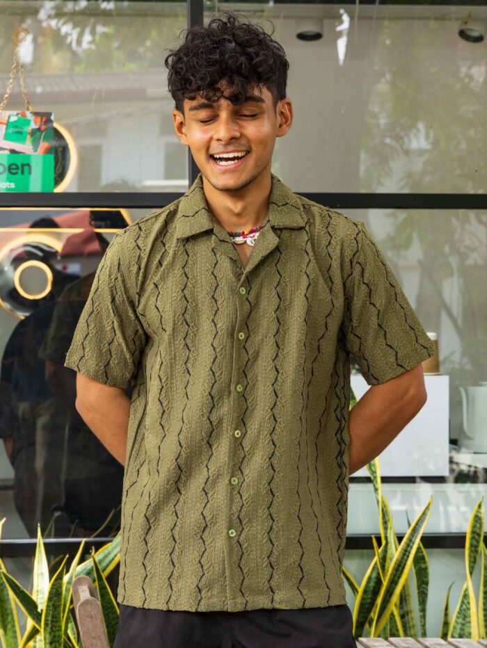 Olive Wave Knitted